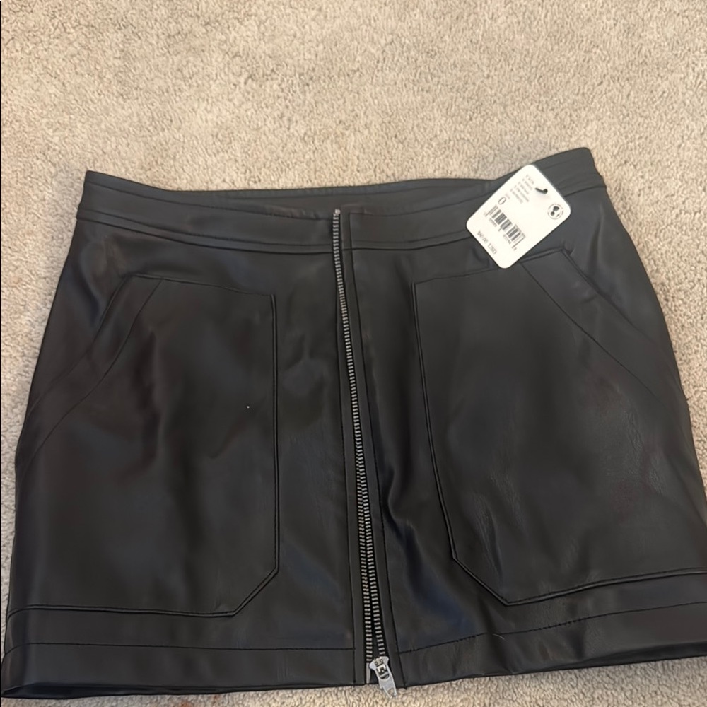Black Faux Leather Mini Skirt
